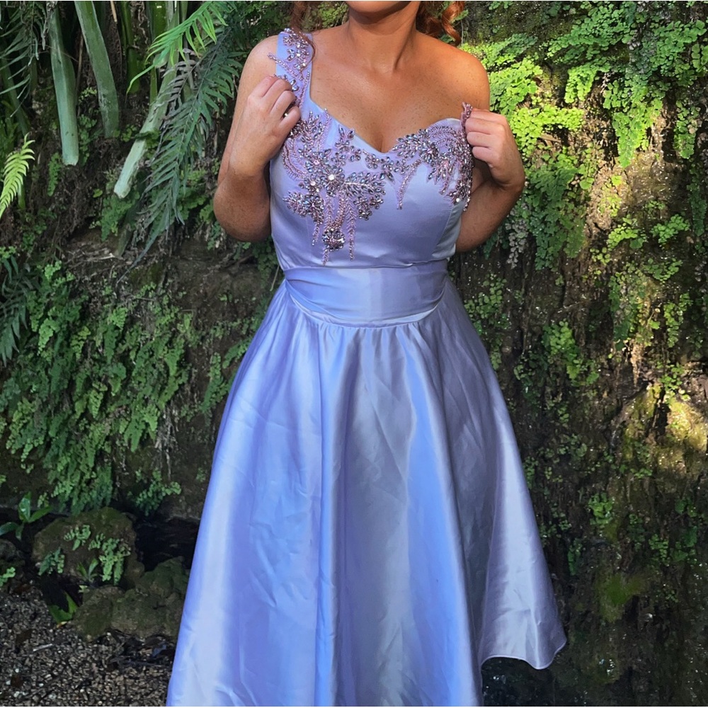 Stunning crystal Custom purple dress